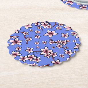 KiniArt Cherry Blossoms Paper Coaster