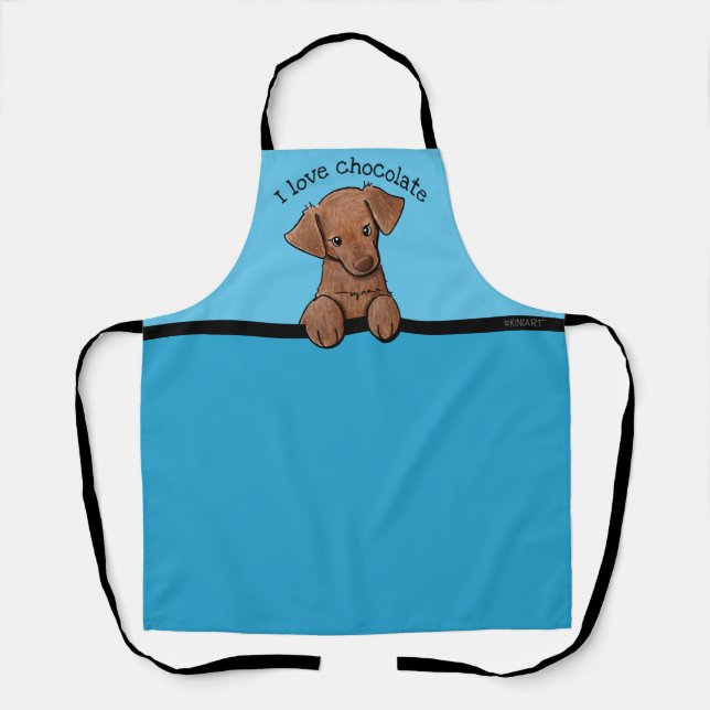 KiniArt Chocolate Lab All-Over Print Apron (Front)