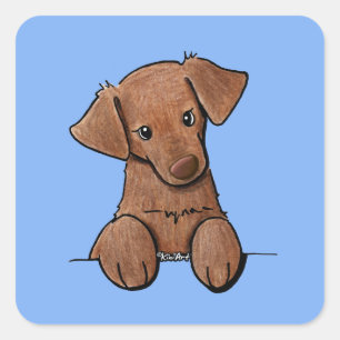 KiniArt Chocolate Lab Square Sticker