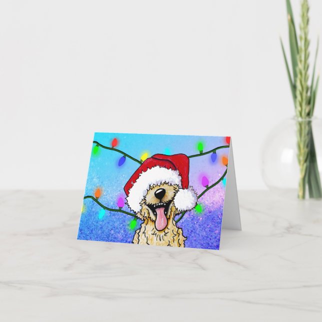 KiniArt Christmas Goldendoodle Holiday Card (Front)