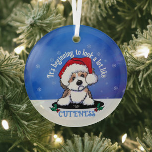 KiniArt Christmas Havanese Glass Ornament