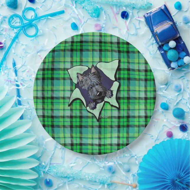 KiniArt Christmas Scottie BLAST Paper Plates (Party)
