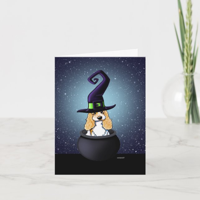 KiniArt Cocker Spaniel Halloween Card (Front)