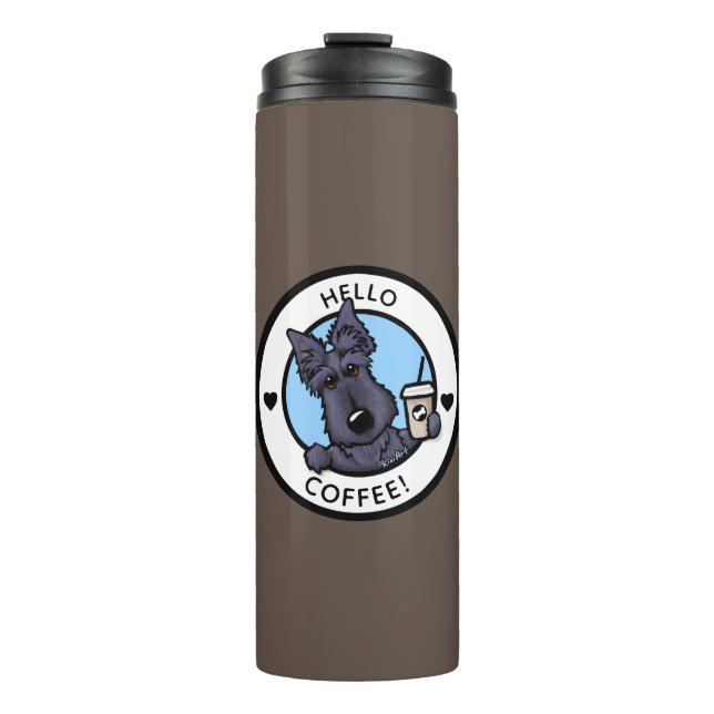 KiniArt Coffee Scottie Thermal Tumbler (Front)