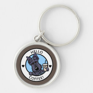 KiniArt Coffee Scottish Terrier Keychain