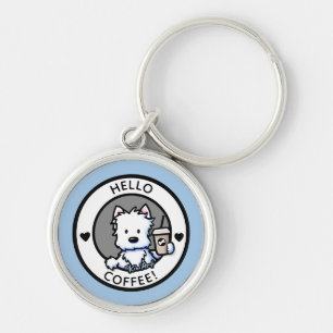 KiniArt Coffee Westie Keychain