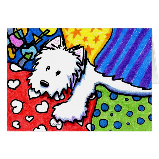 KiniArt Coussin Pile Westie (Devant Horizontal)