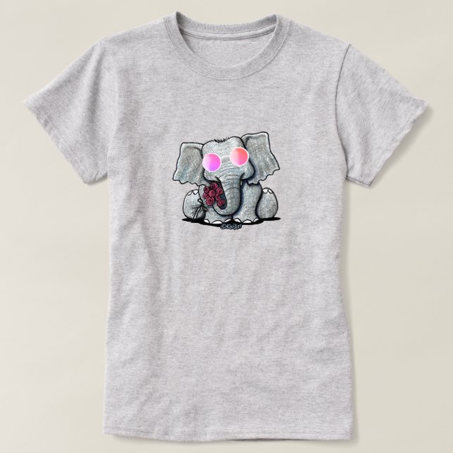 KiniArt Cute Elephant T-Shirt (Design Front)