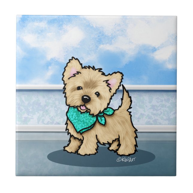 KiniArt Cutieface Cairn Ceramic Tile (Front)