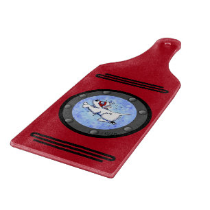 KiniArt Diving Westie Porthole Cutting Board