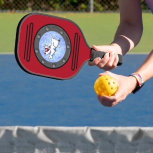 KiniArt Diving Westie Porthole Pickleball Paddle