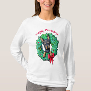 KiniArt Doberman Christmas T-Shirt