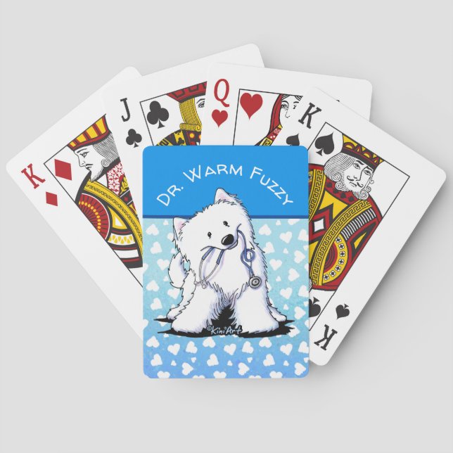 KiniArt Doctor Samoyed Playing Cards (Back)