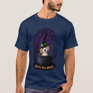 KiniArt Doodle Dog Witch Halloween Card T-Shirt