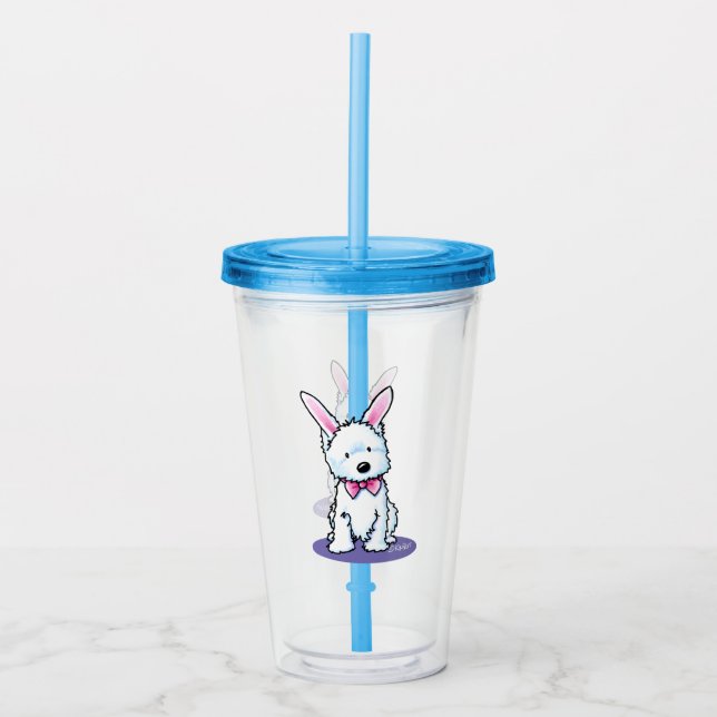 KiniArt Easter Westie Acrylic Tumbler (Front)