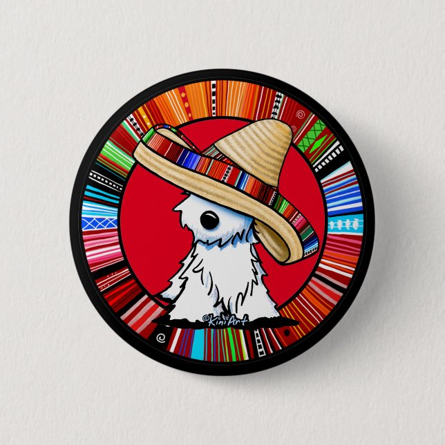 KiniArt Fiesta Westie  Classic Round 2 Inch Round Button (Front)