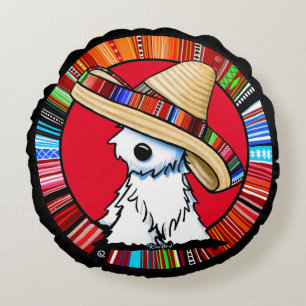 KiniArt Fiesta Westie Round Pillow