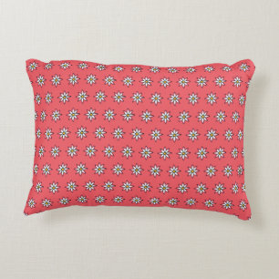 KiniArt Floral Coral Accent Pillow