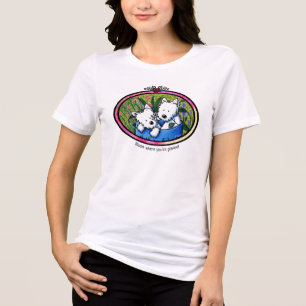 KiniArt Flowerbed Westies Tri-Blend Shirt