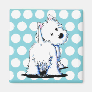 KiniArt Fluffy Butt Westie Dog Magnet