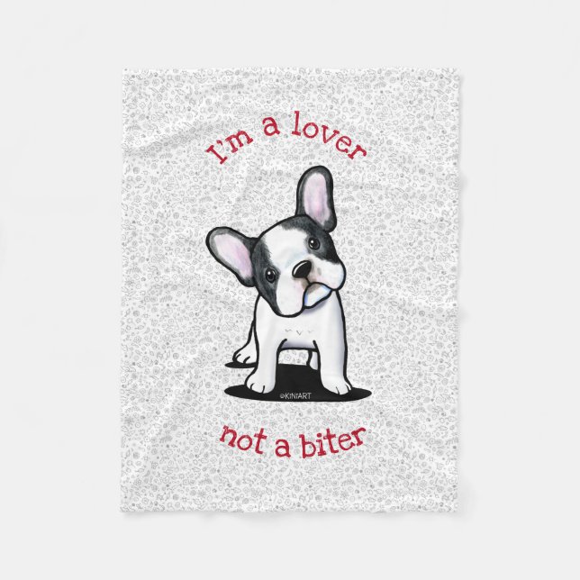 KiniArt French Bulldog Fleece Blanket (Front)