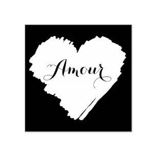 KiniArt French Heart Rubber Stamp