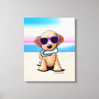 KiniArt Goldendoodle Dog Beach Canvas Print