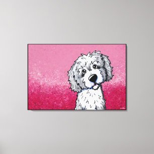 KiniArt Grey and White Goldendoodle Canvas Print