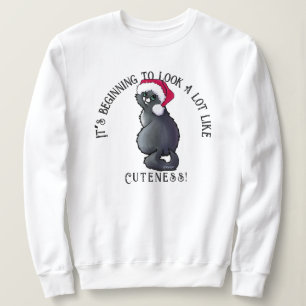 KiniArt Grey Chat Sweatshirt de Noël