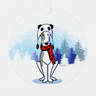 KiniArt Greyhound Metal Ornament