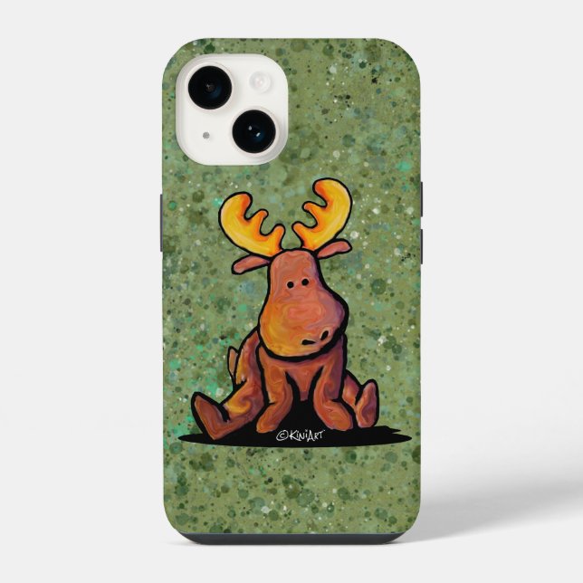KiniArt Groovy Moose iPhone Case (Back)