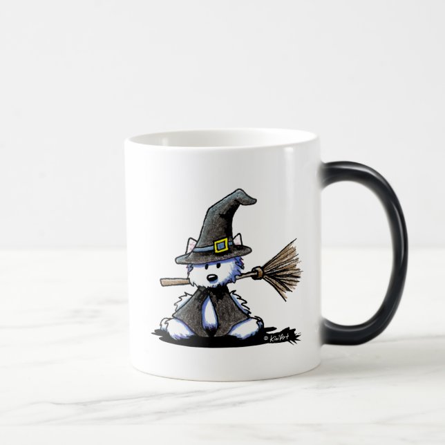 KiniArt Halloween Westie Witch Magic Mug (Right)