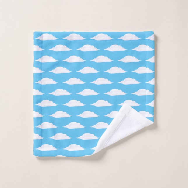 KiniArt Happy Clouds Bath Towel Set (Wash Cloth)