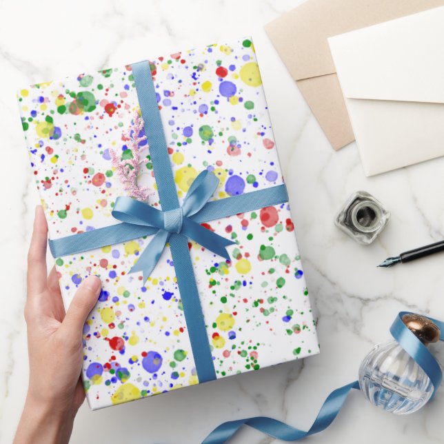 KiniArt Happy Paint Splattered Wrapping Paper (Gifting)
