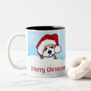 KiniArt havanese Christmas Two-Tone Coffee Mug