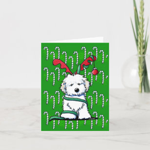 KiniArt Havanese Reindeer Christmas Card