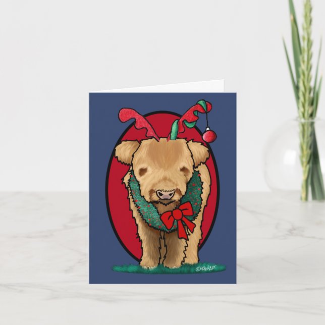 KiniArt Highland Cow Christmas Card (Front)