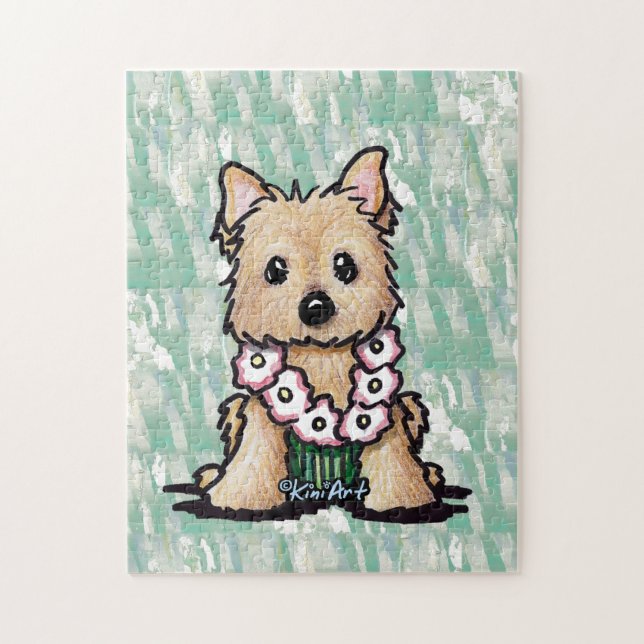KiniArt Hula Girl Cairn Terrier Jigsaw Puzzle (Vertical)