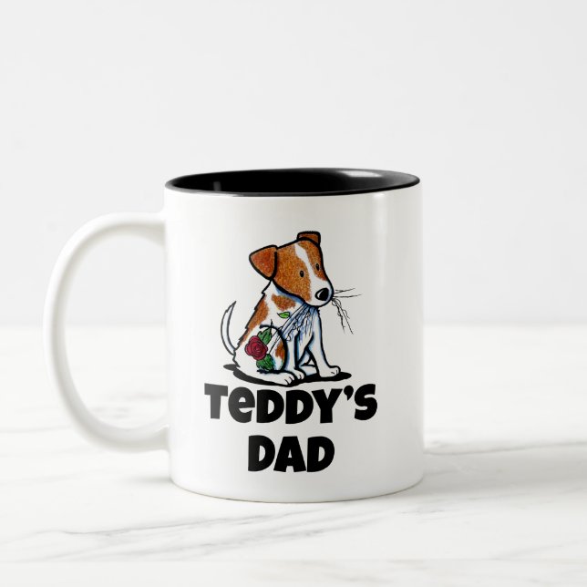 KiniArt Jack Russell Terrier Two-Tone Coffee Mug (Left)
