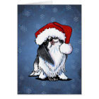 KiniArt Japanese Chin Christmas Card