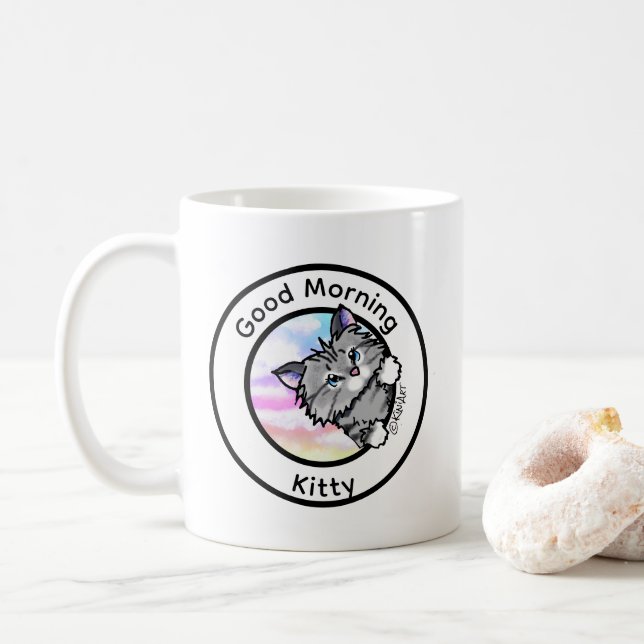 KiniArt Kitten Mug personnalisée (Avec donut)