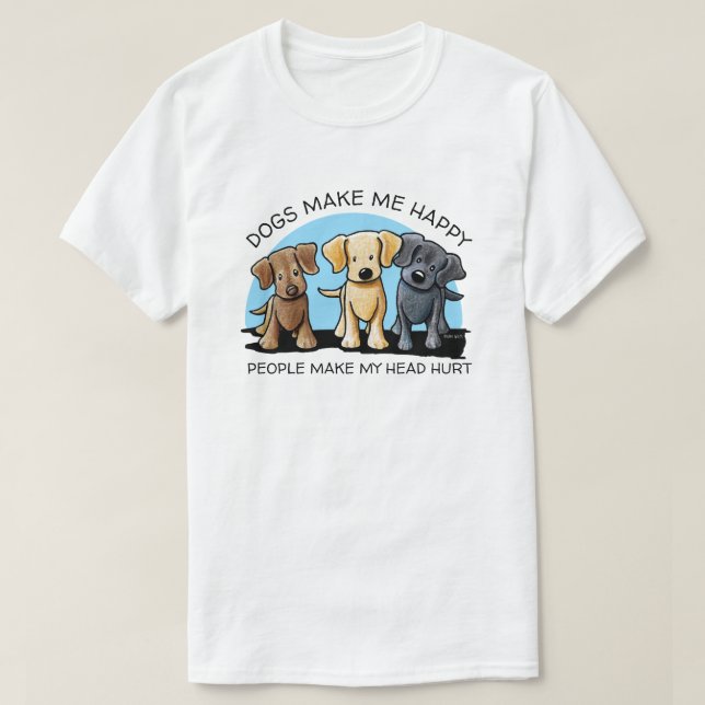 KiniArt Labrador Trio T-Shirt (Design Front)