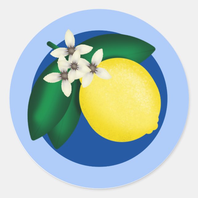 KiniArt Lemon Classic Round Sticker (Front)