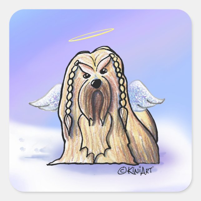 KiniArt Lhasa Angel Square Sticker (Front)