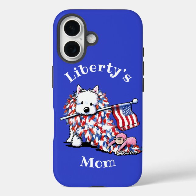 KiniArt Liberty Westie Case-Mate iPhone Case (Back)