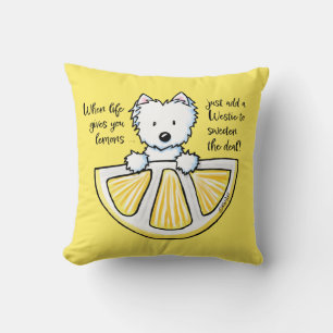 KiniArt Life Lemons Westie Throw Pillow