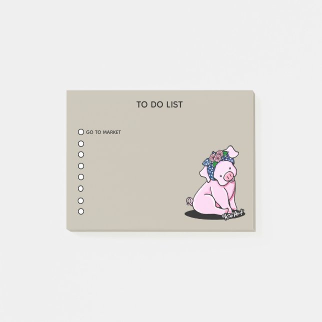 KiniArt Little Piggies Note Pad (Front)