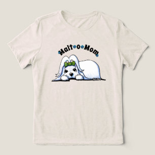 KiniArt Maltese Mom Tri-Blend Shirt