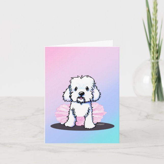 KiniArt Maltese Sur Carte Tutu (Devant)