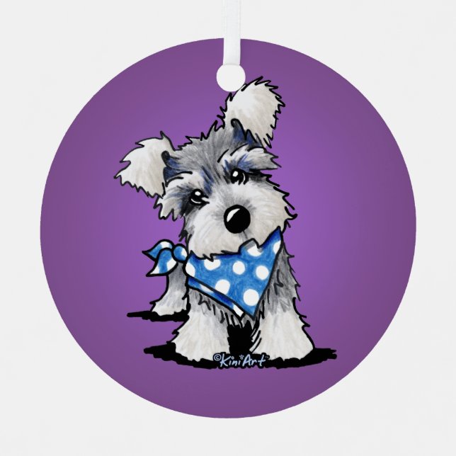 KiniArt Mini Schnauzer  Metal Ornament (Front)